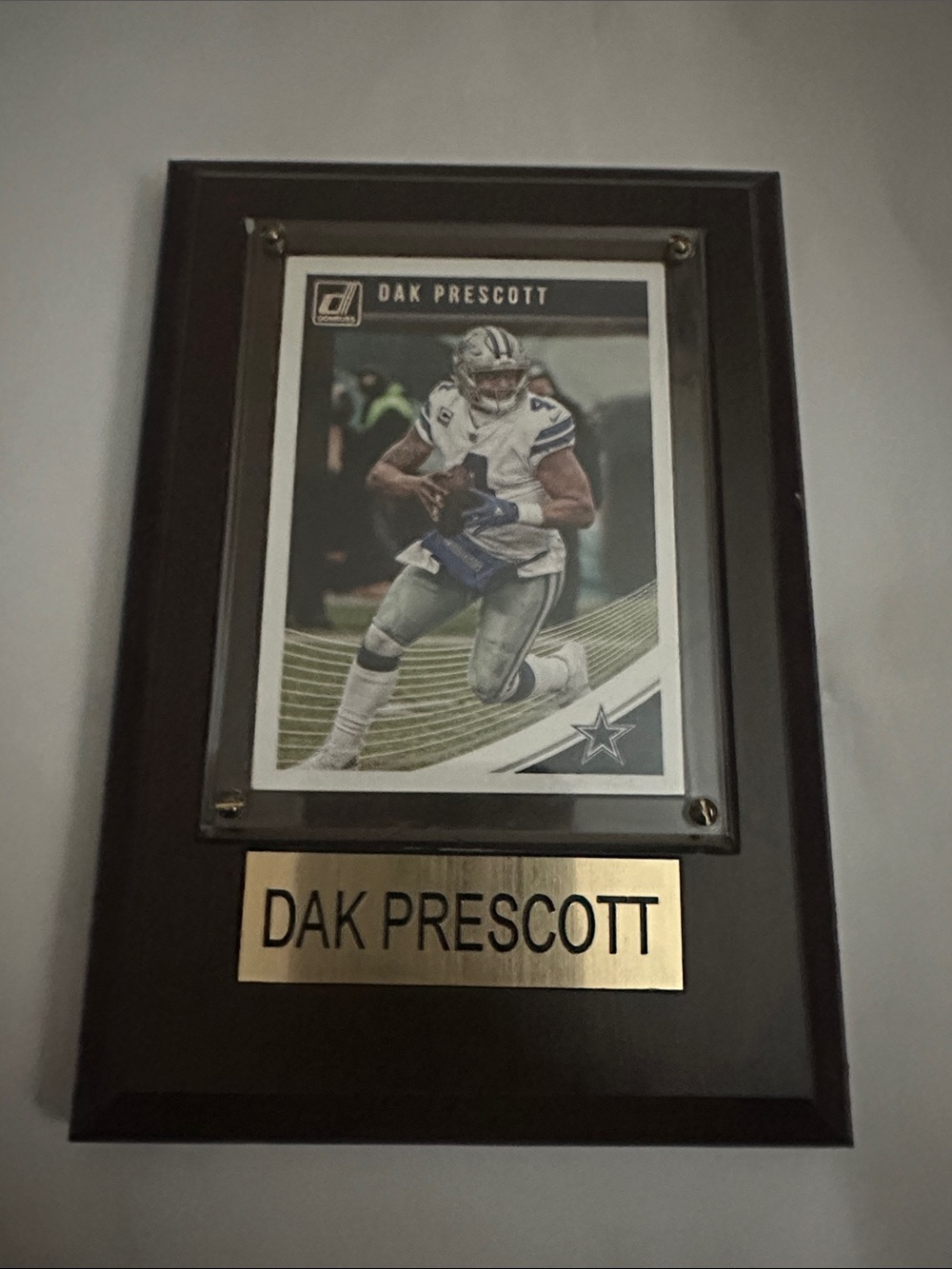Dak Prescott Framed Plaque - Dark Brown and Gold Home Accent